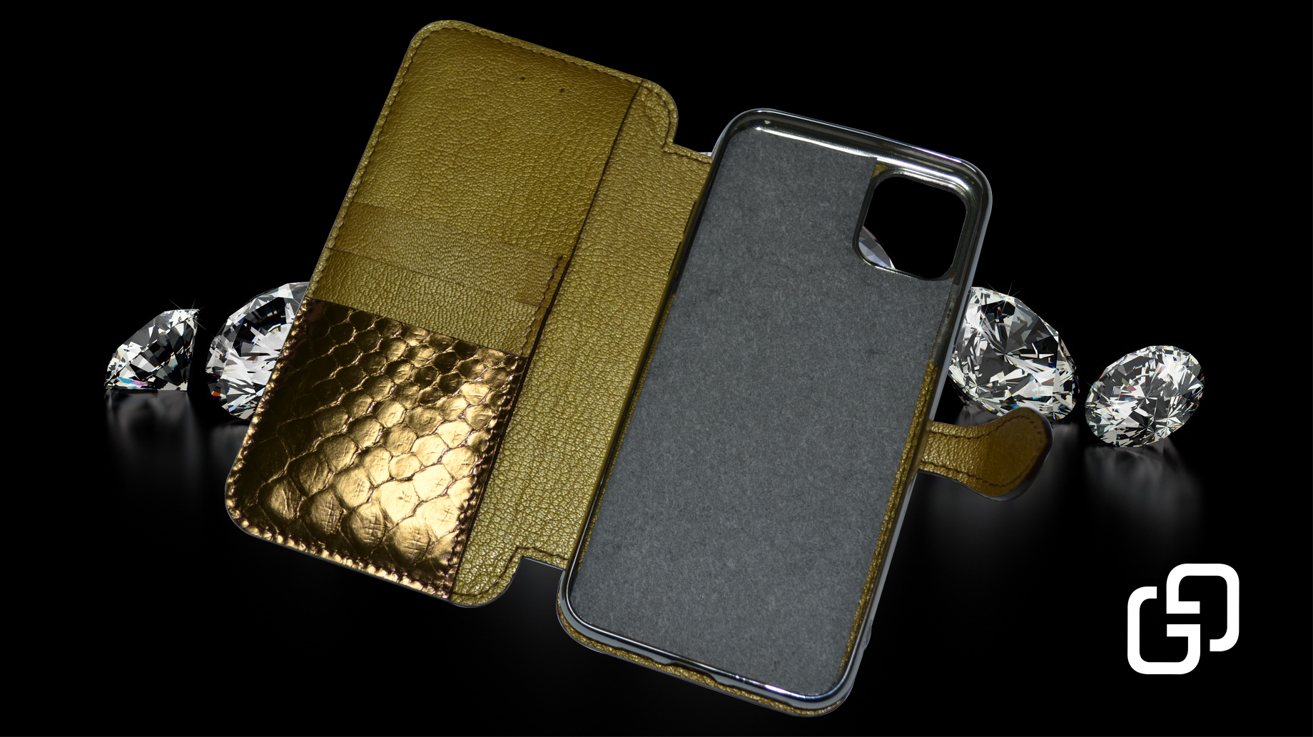 Case (чехол) GG® Для iPhone Xs/11/12 Pro Bronza Piton) 2020 натуральная кожа питона